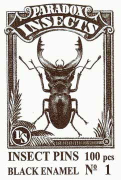 Insect Pins - Black <b>No 1</b>, 100 pcs.