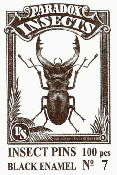 Insect Pins - Black <b>No 7</b>, 100 pcs.