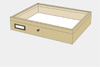 Lime wood drawer - 40 x 50 x 8 cm, with plastazote foam and brass fittings