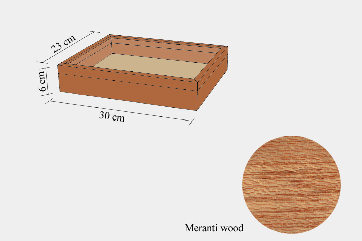 Meranthi wood drawer - 23 x 30 x 6 cm
